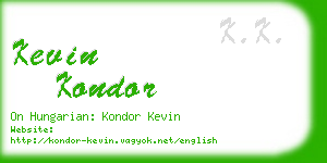 kevin kondor business card